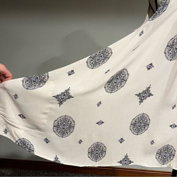 FREE PEOPLE SWING Ivory Medallion Print Tunic Mini Dress Boho Festival - Picture 7 of 15